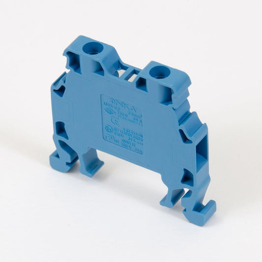 ONKA 2,5 mm2 Schroefrailklemmenblok DIN-railklem 2-draads blauw, 1010015