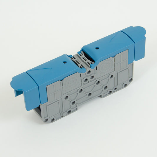 ONKA 95mm2 M8 Schraubenschienen-Klemmenblock DIN-Schiene mit Schutzabdeckung, blau, 1030062
