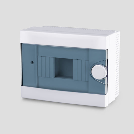 ARS Modulair Schaltkasten 2-6 MOD (6 Sicherungen), Aufputz-Schaltschrank, Kunststoff, transparente Tür IP40, 341212