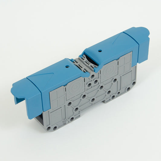ONKA 70mm2 M8 Schraubenschienen-Klemmenblock DIN-Schiene mit Schutzabdeckung, blau, 1030048