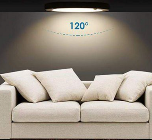 Slanke zwarte LED 20W plafondlamp plafoniera met PIR bewegingssensor circulair koud wit / 6500K YL14-1810-S