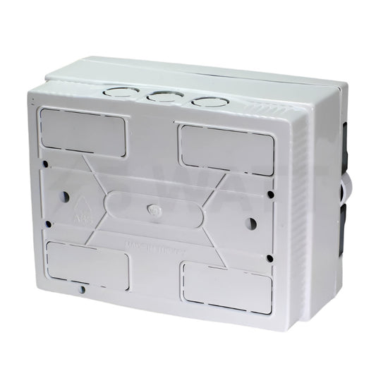 ARS Modulair Schaltkasten 9 MOD (9 Sicherungen), Aufputz-Schaltschrank, Kunststoff, transparente Tür IP40, 341214