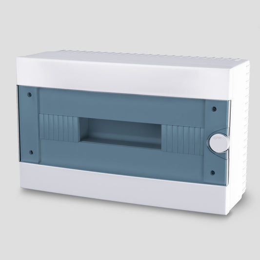 ARS Modulair schakelbord 16 MOD (16 zekeringen), opbouw schakelkast, kunststof, transparante deur IP40, 346124