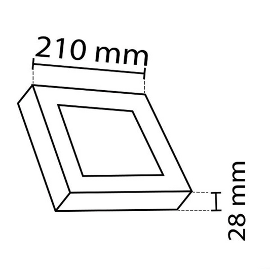 NOAS plafoniera, LED paneel 18W / 1620Lm koud wit / 6500K plafond vierkant, YL15-1800