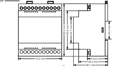 Network analyzer panel current, voltage, frequency, power, energy, RS485