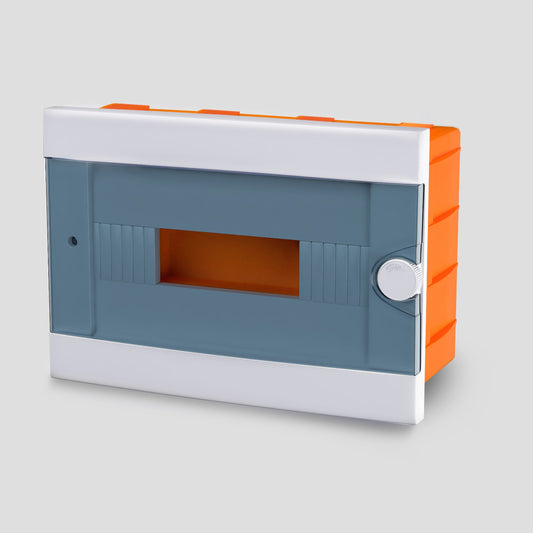 ARS Modulair schakelbord 12 MOD (12 zekeringen), kunststof inbouw-schakelkast, transparante deur IP40, 341219