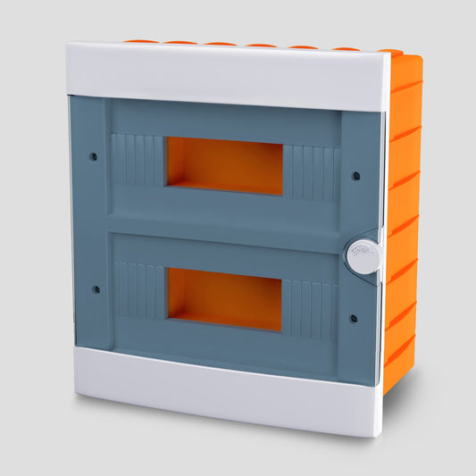 ARS Modulair schakelbord 24 MOD (24 zekeringen), kunststof inbouw-schakelkast, transparante deur IP40, 341208