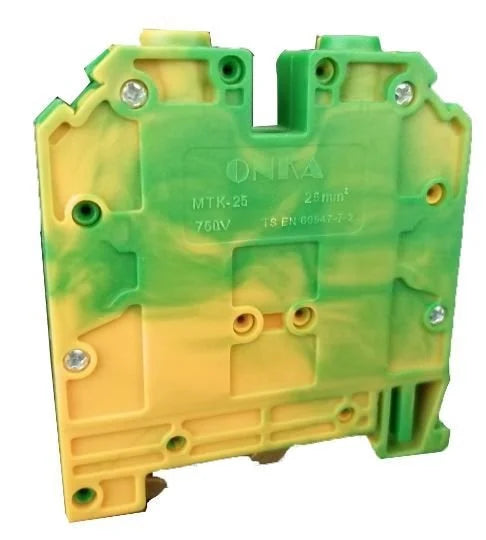 ONKA 16mm2 PE Schroefrailklemmenblok DIN-railklem 2-draads grijs, 1010223