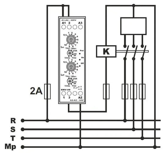 Asymmetrischer Zyklus-/Zeitrelais mit zwei Displays -12VDC,230VAC
