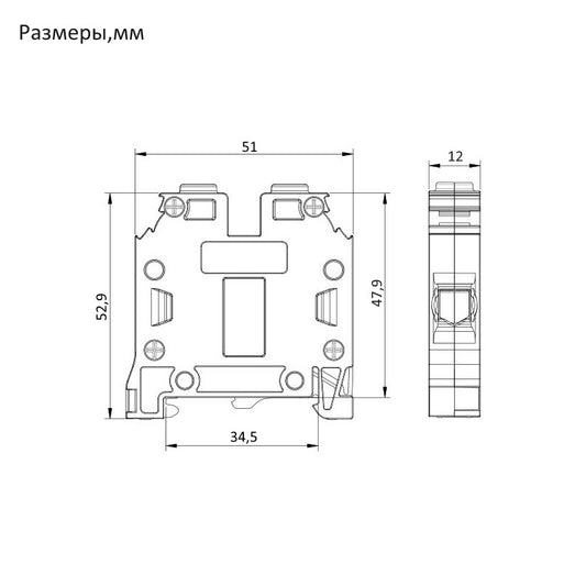 ONKA 16mm2 PE Schraubschienenklemmenblock DIN-Schienenklemme 2-draht grau, 1010532