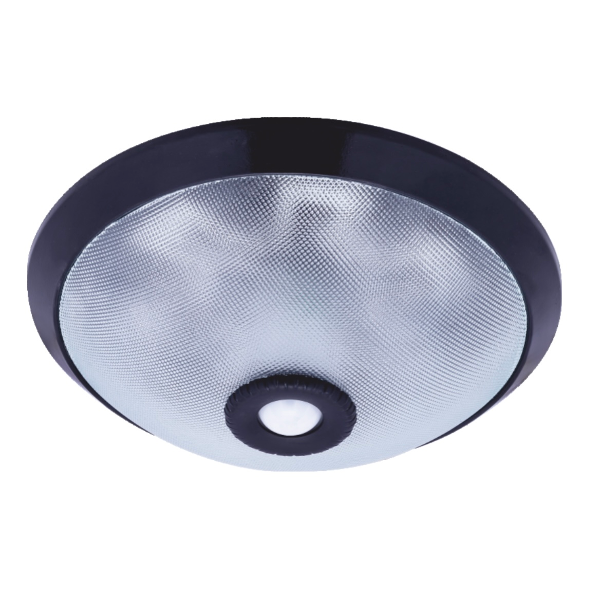 Plafonnier noir avec capteur de mouvement PIR / Luminaire avec capteur IR (2xE27)