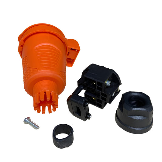 Orange hermetic rubber socket IP54 with flap 16A 250V French type (pin) RDP-O-E Bylion