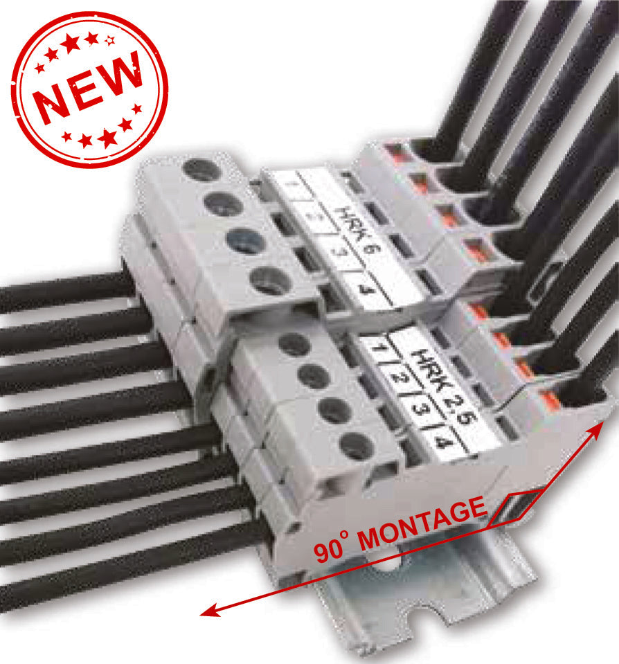 ONKA 6mm2 hybride schroef/veerrail aansluitblok voor DIN-rail 2-draads grijs, 1040012