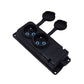 Dubbele rubberen contactdoos zwart hermetisch opbouw 250V, 16A, IP44, Frans type E 2P+Z, 2KMP-E, Bylion