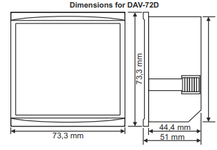 DAV-72D paneelmontage digitale ampèremeter en voltmeter voor AC 100 ampère, 150V