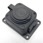 Steekcontactdoos, Frans type E (pin), zwart "rubber" voor opbouw 250V, 16A, IP44, 2P+Z, 1KMP-E, Bylion