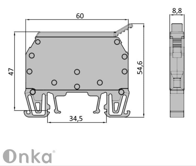 ONKA 6mm2 schroefaansluiting zekering aansluitblok (zekering niet inbegrepen) grijs, 1010241