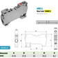 ONKA 6mm2 hybride schroef/veerrail aansluitblok voor DIN-rail 2-draads grijs, 1040012