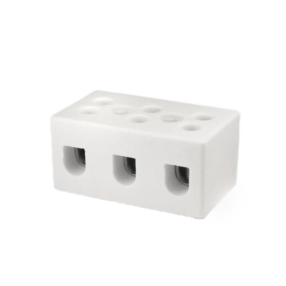 ONKA 2,5-4mm2 / 3-rail Stéatite / Céramique / Fiche en porcelaine - BORNIER EN PORCELAINE, 1070003