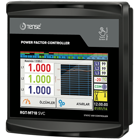 RGT-MT18 - Blindvermogensregelaar 18 niveau +TCR met RS485 ModBus
