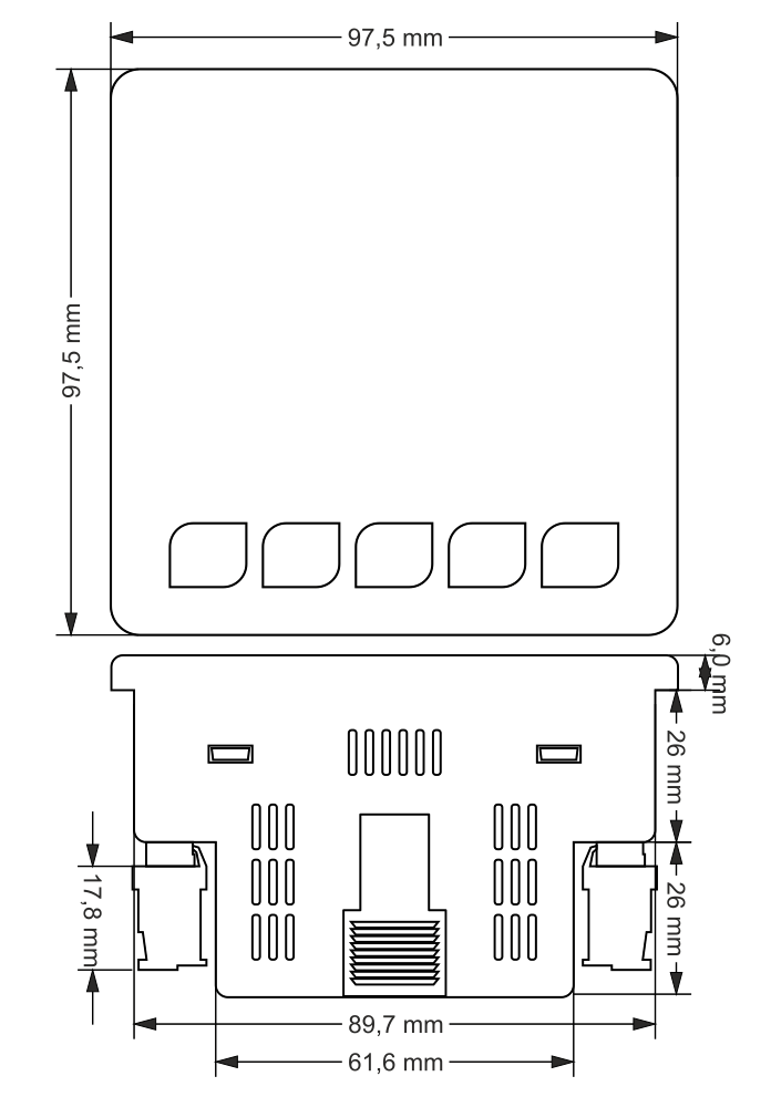 3-phase RS485 spanning frequency power energy current multimeter for panel mounting