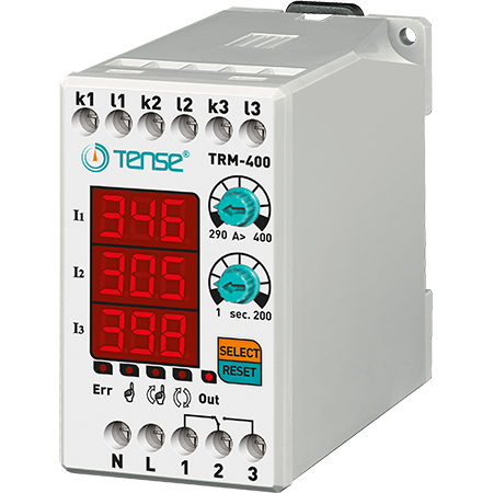 Digitaal overstroomrelais met LED-display 3×3 cijfers TRM-400