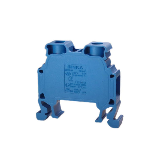ONKA 10mm2 Schroefrailklemmenblok DIN-railklem 2-draads blauw, 1010045