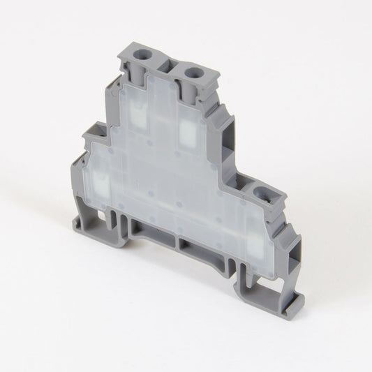 ONKA 4mm2, 2 draads Schroefrailklemmenblok DIN-rail 4-draads grijs, 1010368