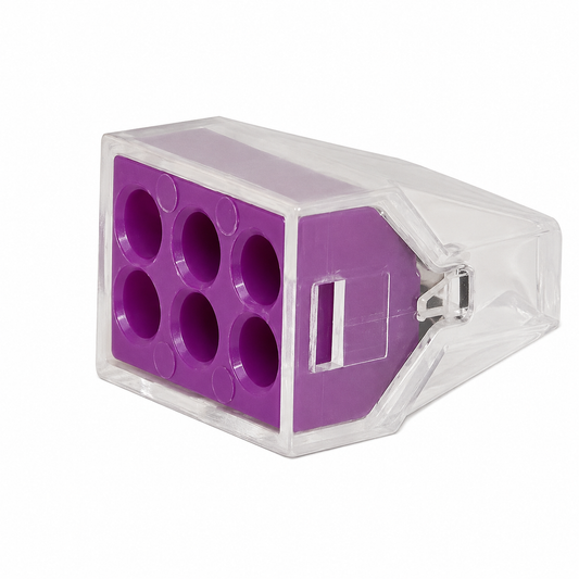 Transparante draadconnector Push-in 6x2,5 mm²