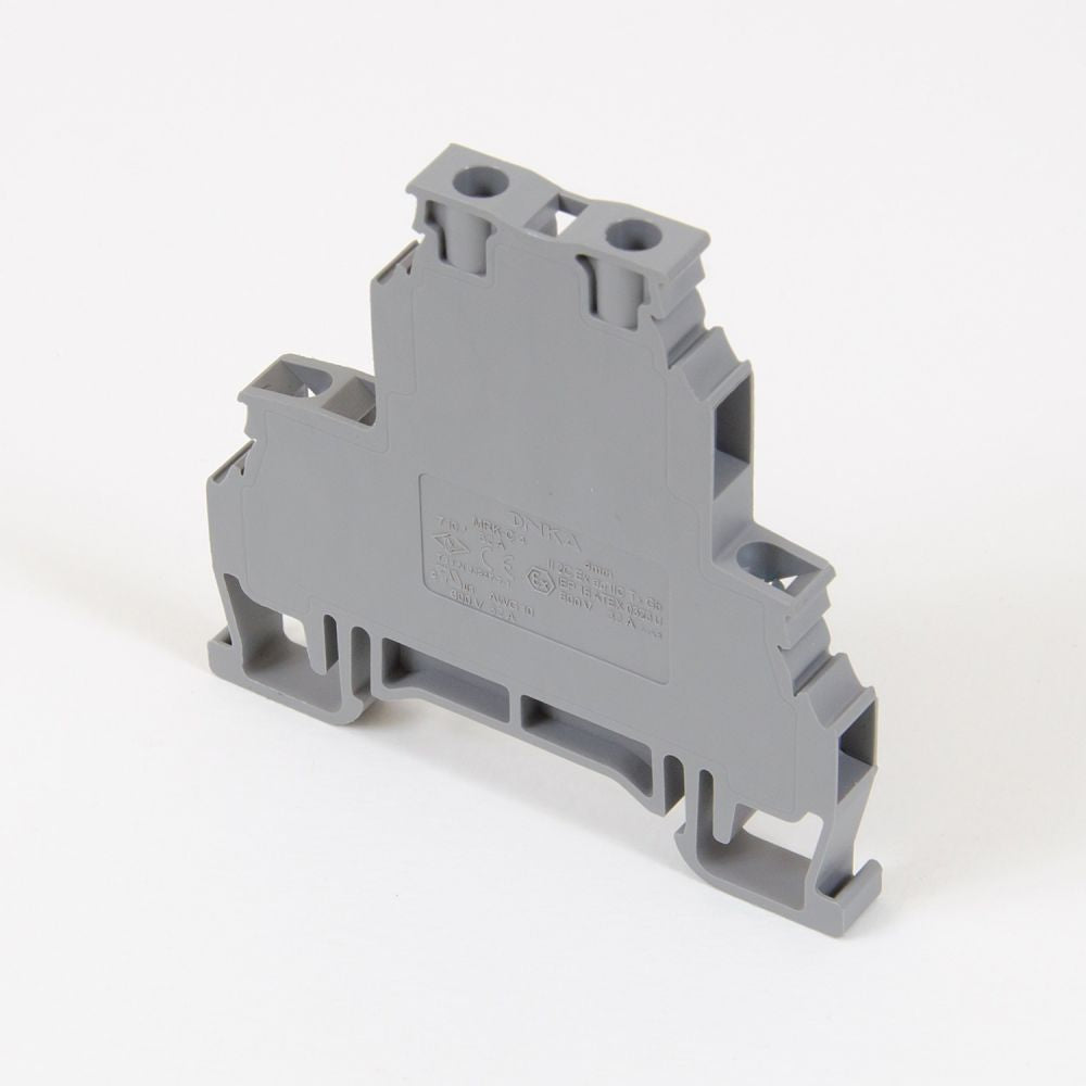 ONKA 4mm2, 2 wire screw rail terminal block DIN rail 4 wire gray, 1010368
