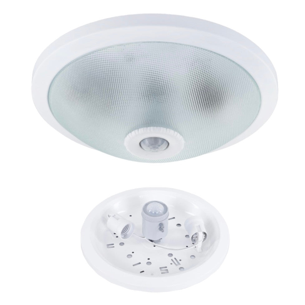 Plafoniera met PIR bewegingssensor / Armatuur met IR sensor (2xe27)