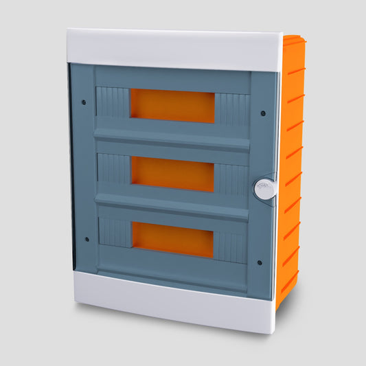 ARS Modulair schakelbord 36 MOD (36 zekeringen), kunststof inbouw-schakelkast, transparante deur IP40, 347415