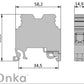 ONKA 35mm2 PE Screw Rail Clamp Block DIN Rail Clamp 2-Wire Gray, 1010225