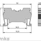 ONKA connecteur de rail à ressort 4mm2, bande de connexion rail DIN, bande de connexion 2 fils gris, 1020024