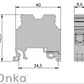 ONKA 10mm2 PE Schroefrailklemmenblok DIN-railklem 2-draads grijs, 1010221