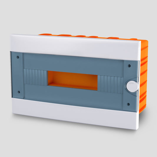 ARS Modulair schakelbord 16 MOD (16 zekeringen), kunststof inbouw-schakelkast, transparante deur IP40, 346125