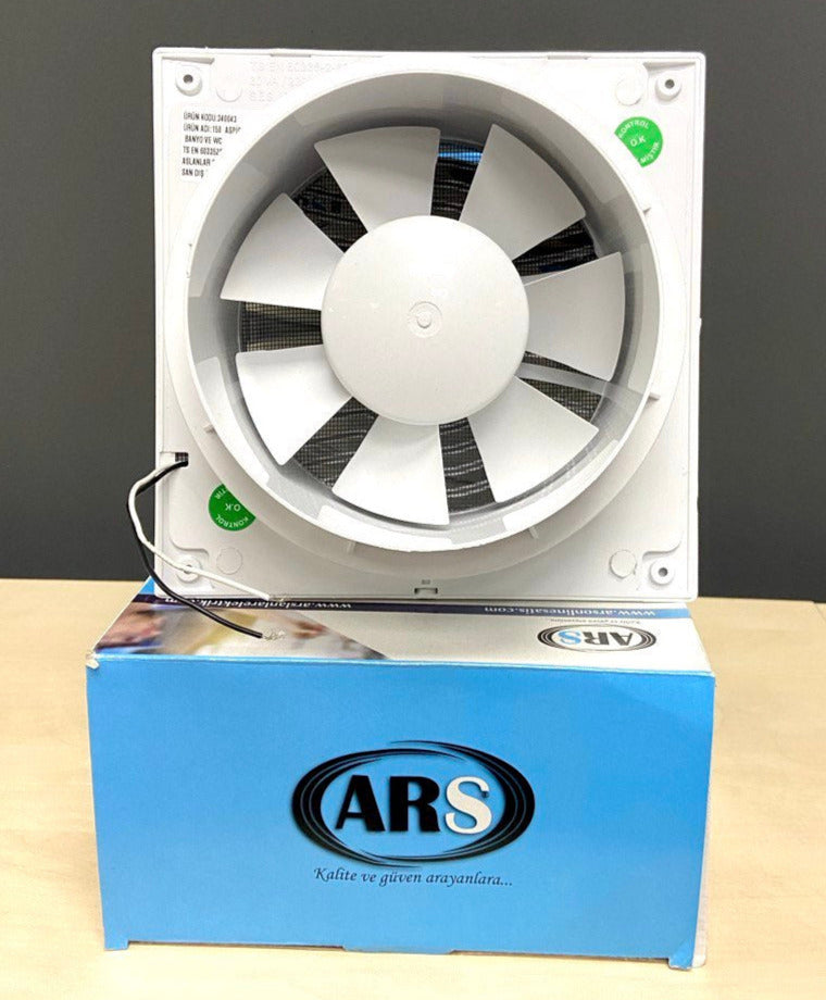 Alize ARS - ventilateur mural axial pour salle de bain / toilette blanc avec grille silencieux 150mm, 280 m3/h, 348564