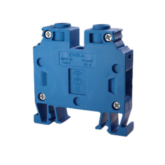 ONKA 16mm2 Schroefrailklemmenblok DIN-railklem 2-draads blauw, 1010055