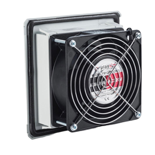 Ventilator met filter + klem, 100 (140) m3/h 160x160, 230V 50/60Hz IP54 PTF1500T Plastim