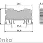 ONKA 6mm2 spring rail connector terminal block DIN-rail terminal block 2-wire gray, 1020034