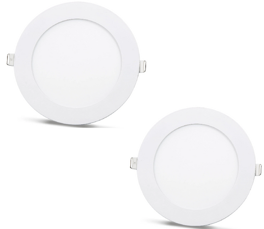 2 stuks - SLIM LED paneel wit 12W / 180Lm rond inbouw (voeding inbegrepen) 4000K YL10-1207