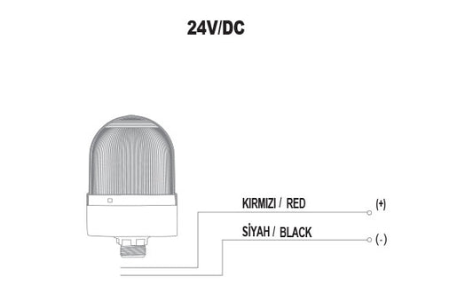 Flashing ø70 NUT.CONN.SIGNAL BEACON WITH BUZZER, 40-250V AC/DC, BLUE WITH 20CM EXT.TUBE