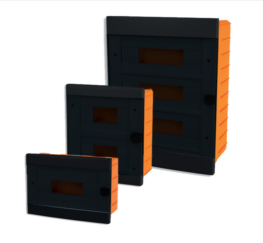 ARS Modulair schakelbord 2-6 MOD (2-6 zekeringen), kunststof inbouw-schakelkast, transparante deur IP40, 342592