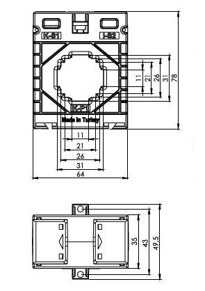 ONKA Current Transformer 150/5A, 30MM, Class 0.5S, 1VA (TK301505301 / 80010867)