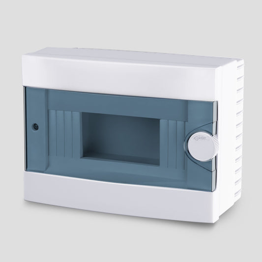 ARS Modulair Schaltkasten 9 MOD (9 Sicherungen), Aufputz-Schaltschrank, Kunststoff, transparente Tür IP40, 341214