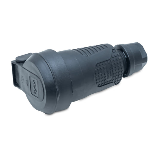 Hermetisch zwart stopcontact IP54 met klep 2P+Z 16A 250V SCHUKO RDP-F Bylion
