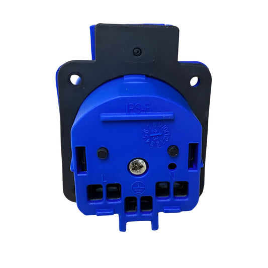 Hermetisch stopcontact 2P+Z, 230/220v, met aarding, IP44, met klep, blauw, 250V Frans