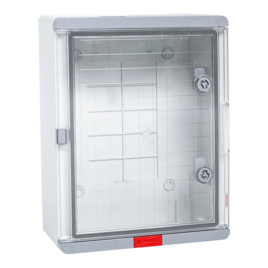 Kunststof box IP 67, transparante deur, 500x400x180 mm