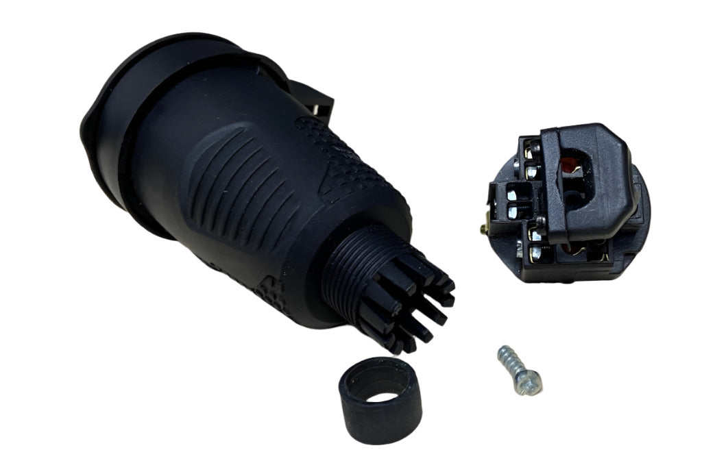 Hermetically sealed black socket IP54 with cover 2P+Z 16A 250V SCHUKO RDP-F Bylion