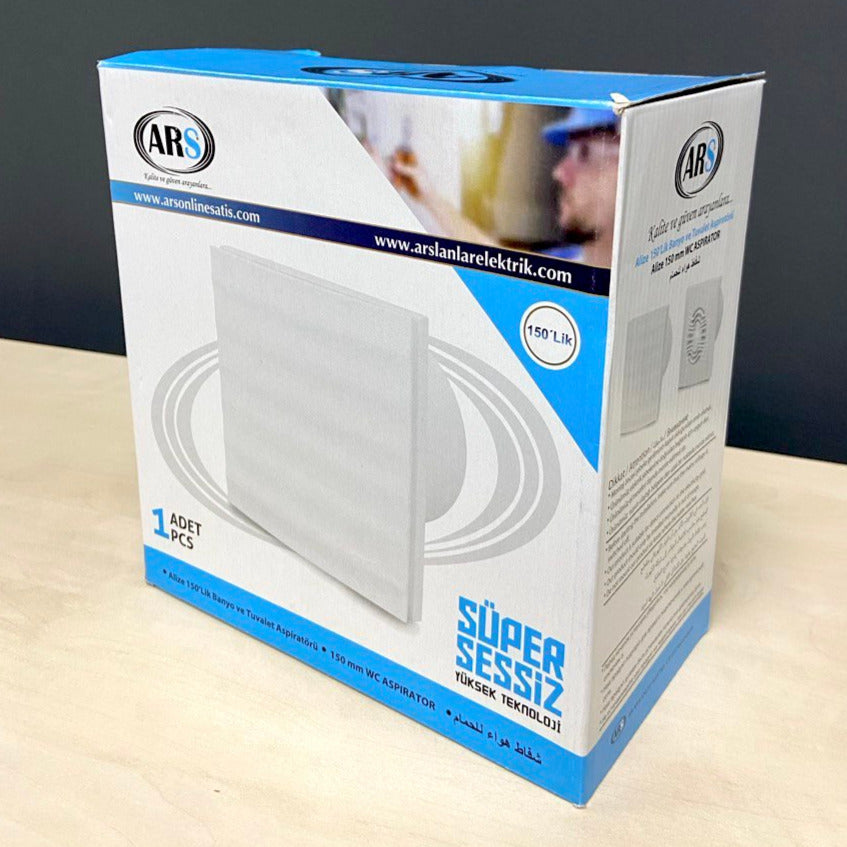 Alize ARS - ventilateur mural axial pour salle de bain / toilette blanc avec grille silencieux 150mm, 280 m3/h, 348564